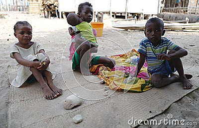 Locals from a Fishing village in Madagascar Editorial Stock Photo