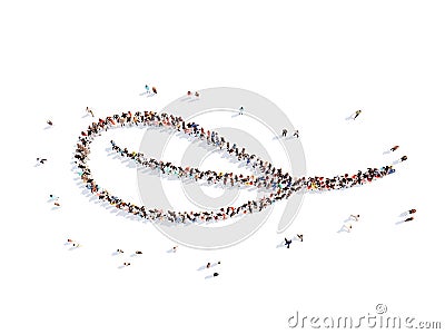 People in the form of calligraphic elements Stock Photo