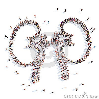 People in the form of internal organs, kidneys Stock Photo