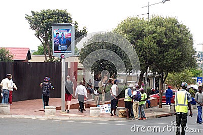 People in front of the Nelson Mandela`s house in Soweto Editorial Stock Photo