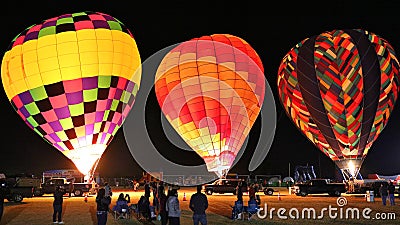 People Gather to Watch the Annual Hot Air Balloon Glow in Glendale Arizona Editorial Stock Photo