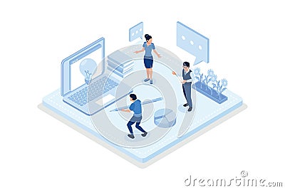 People generating creative business ideas, Idea finding Vector Illustration