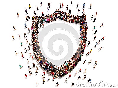 People getting security or protection. Stock Photo