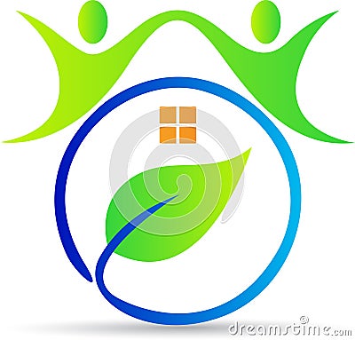 People green home Vector Illustration