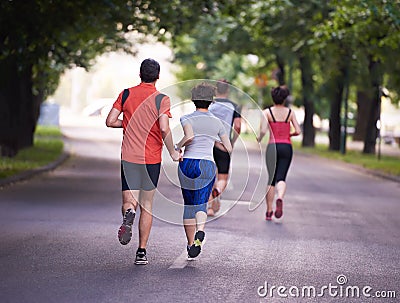 People group jogging Stock Photo