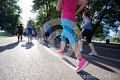 People group jogging Stock Photo