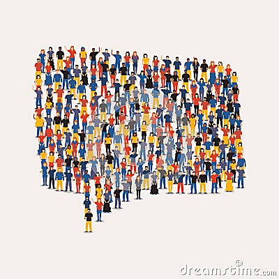 People group in social chat icon for communication Vector Illustration