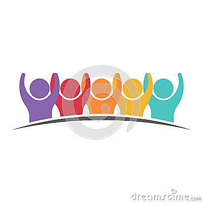 People Group Teamwork Logo. Vector Illustration