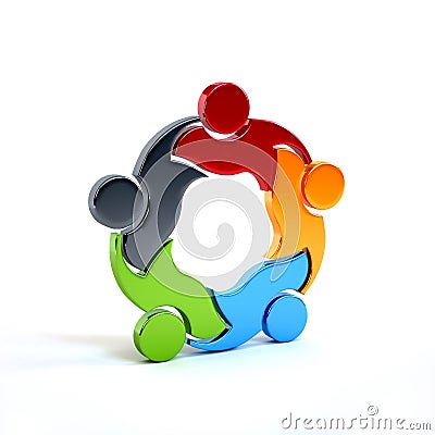 People Group Teamwork Logo. Cartoon Illustration