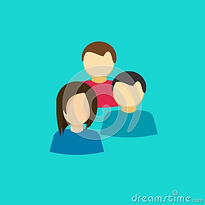 People group vector icon, flat persons together, idea of team staff, cooperation Vector Illustration