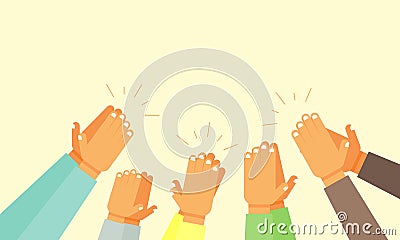 People hands clapping. Cheering hands, ovation and business success vector concept. Illustration of applause hand, clapping ovatio Vector Illustration