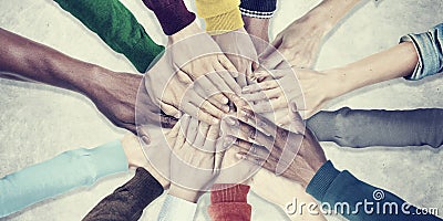 People Hands Together Unity Team Cooperation Concept Stock Photo