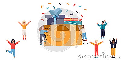 The people happy celebrate with each other. Vector illustration design. Vector Illustration