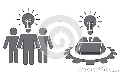 People with head lightbulb Vector Illustration