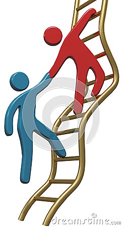 People help join up success ladder Stock Photo