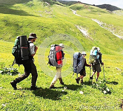 People in hike Stock Photo