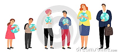 People hold planet Vector Illustration