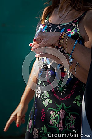 PEOPLE HOLDIN HANDS WITH LOVE Stock Photo