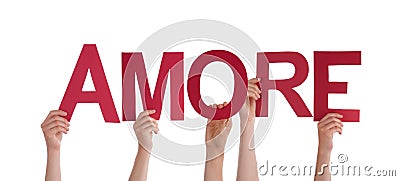 People Holding Amore Stock Photo