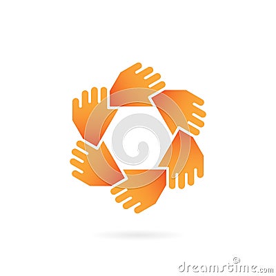 People Holding Hands Together charity Logo Vector Illustration