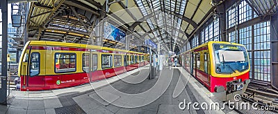 people hurry at Berlins central s-Bahn station at Friedrichstrasse Editorial Stock Photo