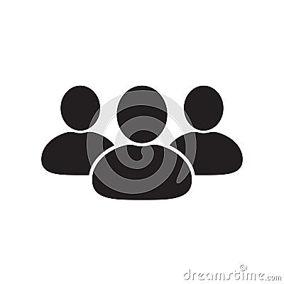 People icon, group icon. People icon in flat style, People icon for web design. Cartoon Illustration