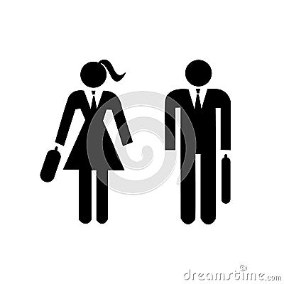 People icon lady man pictogram symbol work office Vector Illustration