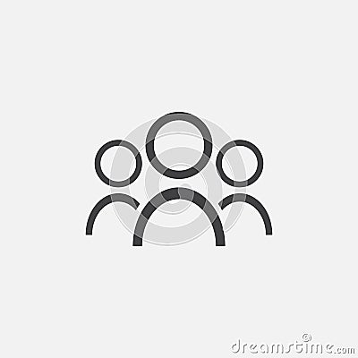 People icon, logo illustration, group pictogram isolated on white. Vector Illustration