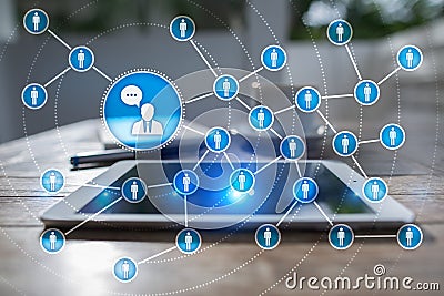 People icon network. SMM. Social media marketing. Stock Photo