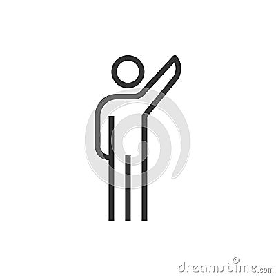People icon raise one`s hand business vector Vector Illustration