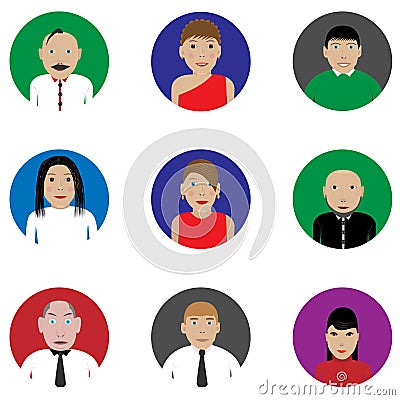 People icon set Vector Illustration