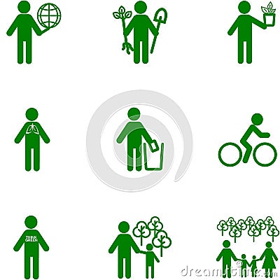 People Icon on the topic of ecology. Vector Illustration