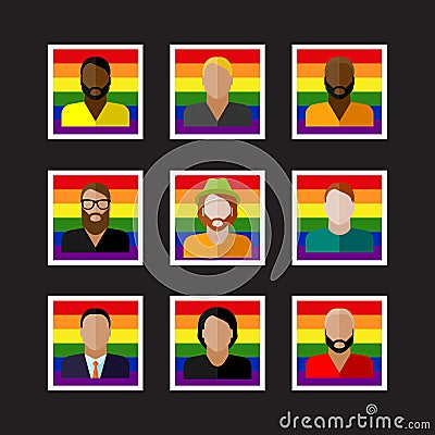 People icons with LGBT community members Vector Illustration