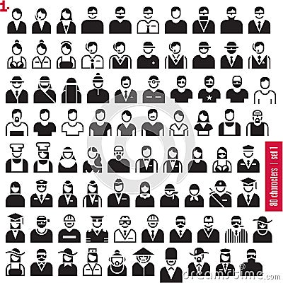 People icons. Occupations. Professions. Vector Illustration