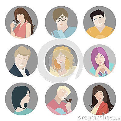 People icons. People Flat icons collection Vector Illustration