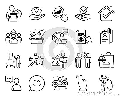 People icons set. Included icon as Engineering team, Idea, Graph chart signs. Vector Vector Illustration