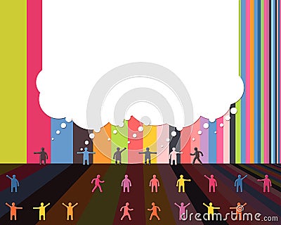 People icons talking bubble cloud communication design template Vector Illustration