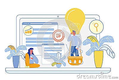 People Inspired by Idea Launching Business Project Vector Illustration