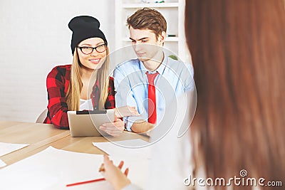 People interviewed for a job Stock Photo