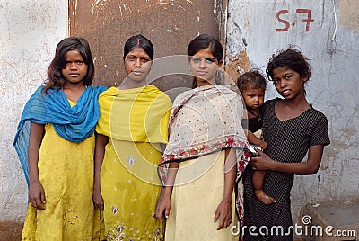 People of the Jharia coalmines area in India Editorial Stock Photo