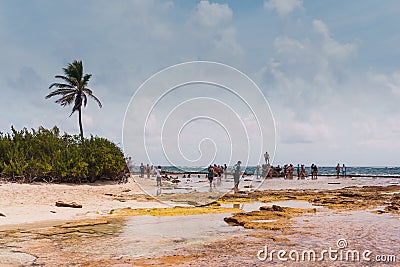 People at Johnny Cay, Colombia Stock Photo