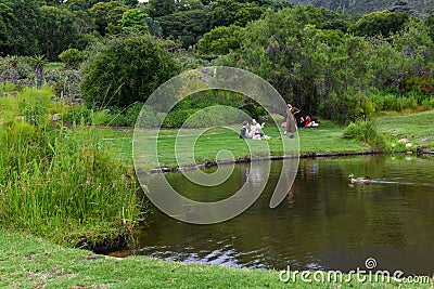 People on Kirstenbosch botanical garden at Cape Town in South Africa Editorial Stock Photo