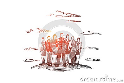 People leader concept. Hand drawn isolated vector. Vector Illustration