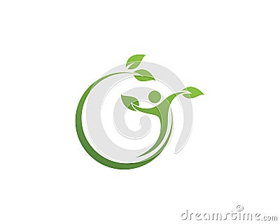 people leaf green nature health logo and symbols.. Vector Illustration