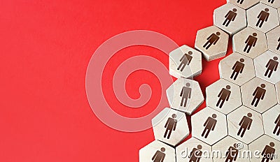 People leave the group general structure. Mass layoffs. Integrity violation. Discontent order violation. Low discipline. Staff Stock Photo