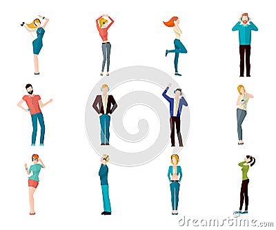 People Listening To The Music Vector Illustration