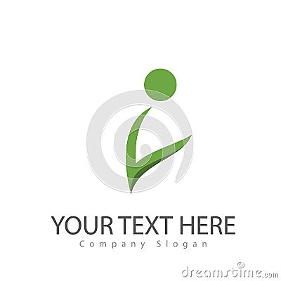 People logos green, care. nature concept new trendy logo vector Cartoon Illustration