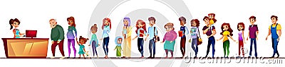 People in supermarket queue vector illustration Vector Illustration