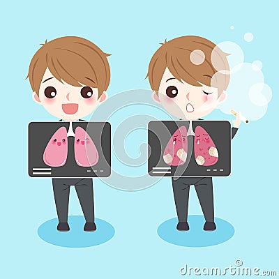 People with lung health Vector Illustration