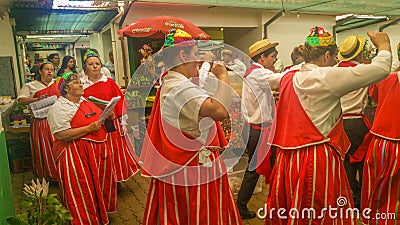 People Traditional Parties of Madeira Island, Santo António da Serra Editorial Stock Photo